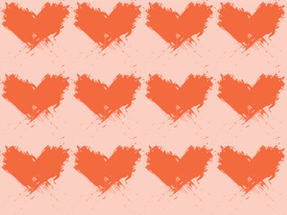 Watercolor cute art love background in soft rose with red hearts on it.For stationery and advertising,cosmetics,wedding invitation,greeting cards, planners, posters, web, covers,banners.Vector