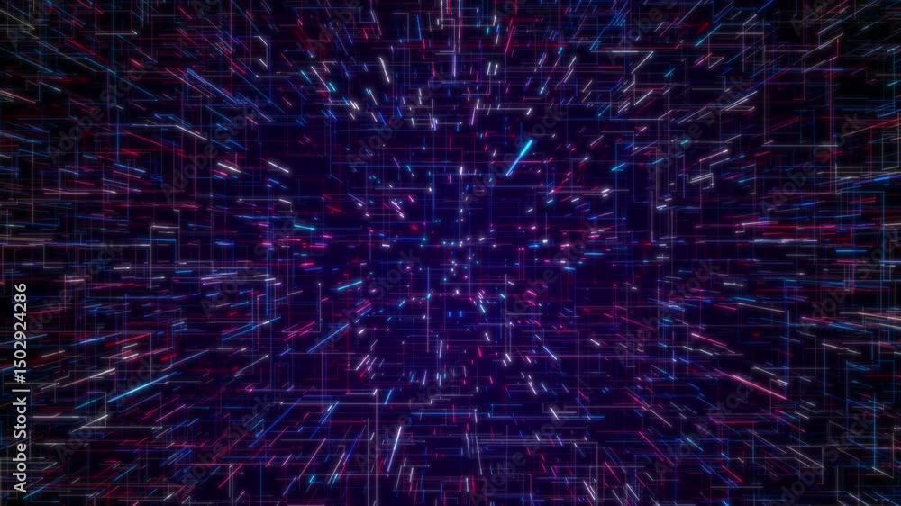 Aufkleber futuristic digital data background with flowing lines, circuits, and ai elements