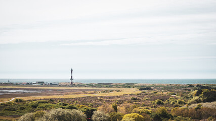 View from the Lighthouse &ndash; Wangerooge Island Landscape and Town with Distant Horizon