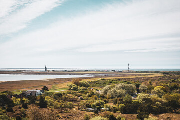 View from the Lighthouse &ndash; Wangerooge Island Landscape and Town with Distant Horizon