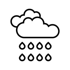 The Rain icon represents precipitation in the form of droplets falling from the sky. It symbolizes renewal, water cycles.