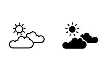 cloudy icon with white background vector stock illustration