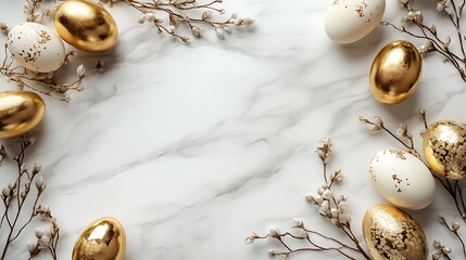 Happy Easter Background 3D Illustration. Easter Eggs and Podium for product showcase or Social Media Banner Promotion.