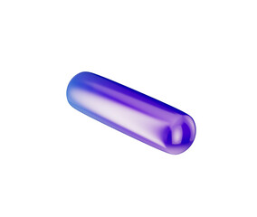 3D Glossy minus icon with a gradient of blue and purple, featuring a modern look. 3d illustration