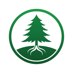 Green Tree Logo in Circle Design