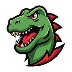 Friendly and fierce dinosaur mascot logo combo design vector illustration