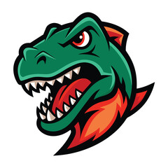T-Rex mascot character logo bold and expressive vector illustration