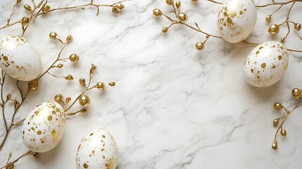 Obraz premium Happy Easter Background 3D Illustration. Easter Eggs and Podium for product showcase or Social Media Banner Promotion.