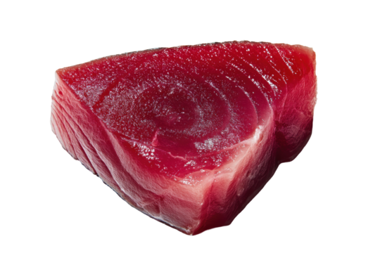 Close-up of a piece of raw tuna.