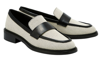 Loafer pair of black shoes isolated on white