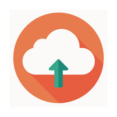 Cloud upload symbol modern flat design icon illustrating data transfer and digital information