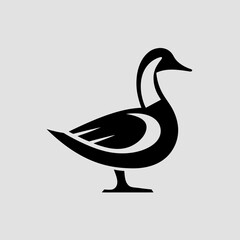 Duck vector template, minimal logo design for business or outdoor use.