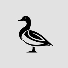 Elegant duck logo, vector bird symbol, perfect for wildlife branding.