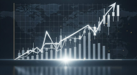 Naklejka premium Graphs Chart Growth Stock Market Finance Economy Success
