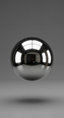 Polished Chrome Sphere Reflective Metal Ball Abstract 3D Render Studio Shot