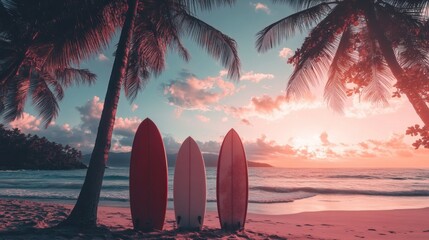 Tropical sunset surfboards