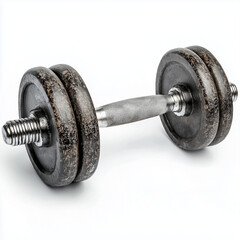 Old Metal Dumbbell Isolated on White Background