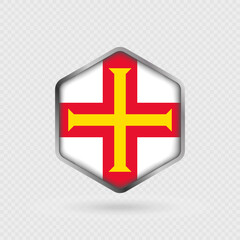 Obraz premium Guernsey Flag Icon in Hexagon Shape.