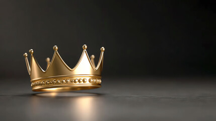 A majestic golden crown on a dark surface, symbolizing royalty, power, and achievement with a touch of elegance.