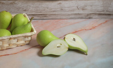 pears in a basket