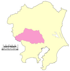 日本地図 関東地方 埼玉県 県境無し 02