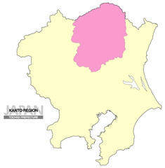 日本地図 関東地方 栃木県 県境無し 02