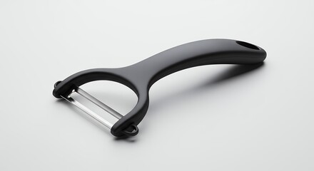 Obraz premium Black peeler on white background