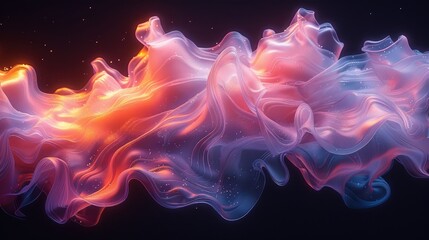 Obraz premium Abstract flowing shapes in vibrant hues.