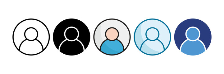 Profile Picture Icon Set Multiple Style Collection