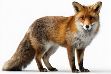 Obraz premium A fox stands alert with its fur shimmering in soft light, showcasing vibrant colors and features typical of its species