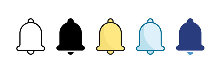 Notifications Bell Icon Set Multiple Style Collection