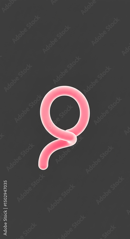 Poster abstract pink 3d twisted loop design element modern graphic circular shape