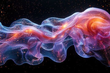 Obraz premium Abstract cosmic nebulae flow across the void.