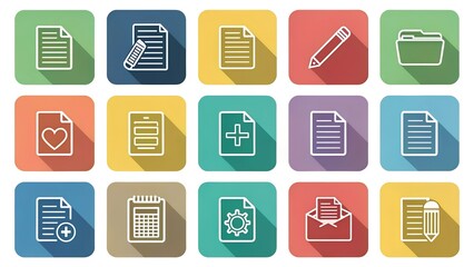 3d file document icon set. icon set for a working document. 3d illustration.


