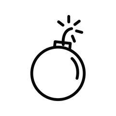 A simple line art icon depicting a bomb about to explode.