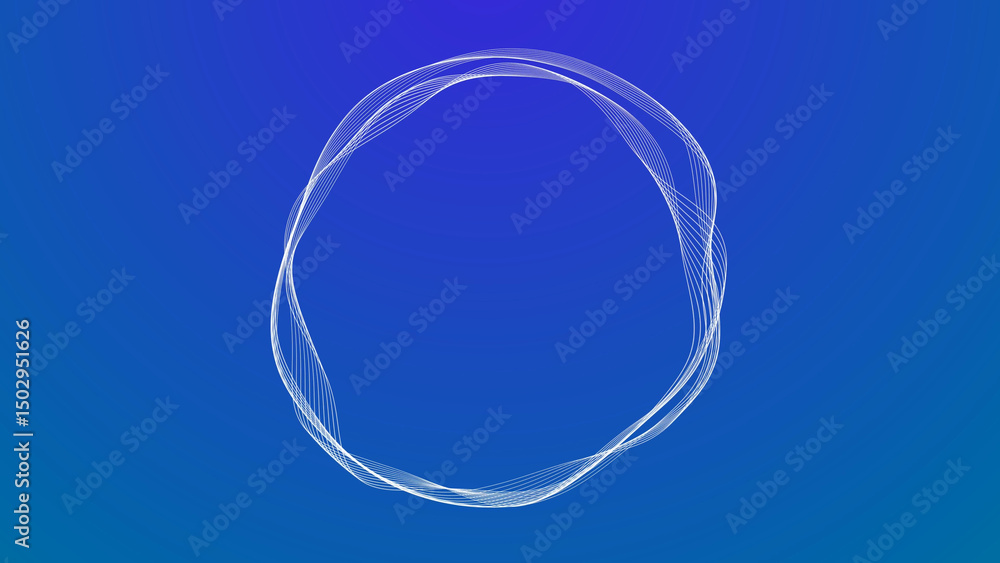 Poster abstract blue background with white circular lines for modern design projects