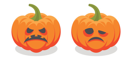 Vector Flat halloween pumpkins collection