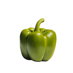 Green Bell Pepper Isolated Black Background