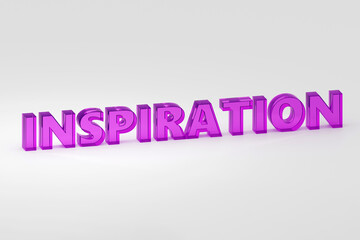 Luxury inscription inspiration on grey podium, soft light, smooth background, 3d rendering