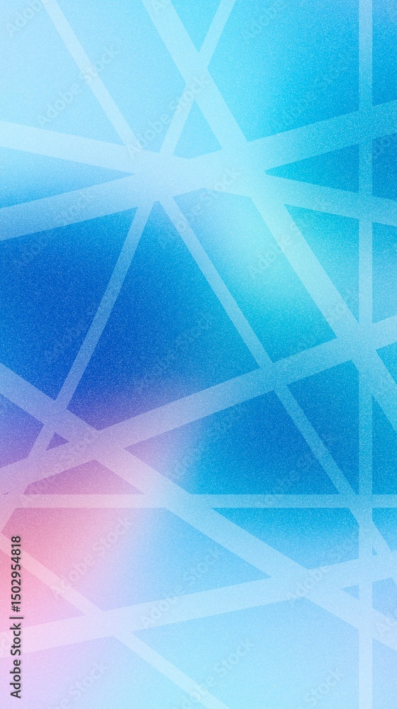 Poster abstract geometric background featuring soft pastel colors of blue, pink, and white, with intersecti