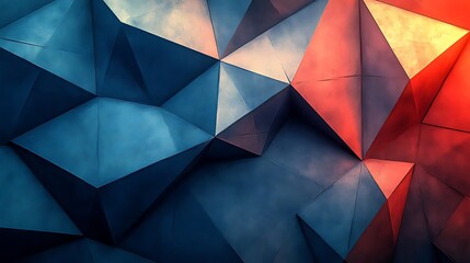 Abstract blue red polygonal texture