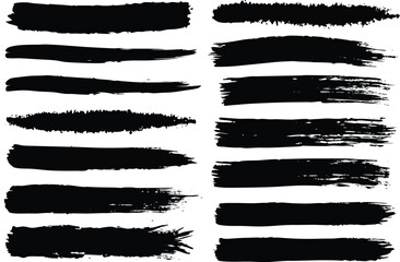 Adobe Illustrator Artwork Abstract black textured strokes set isolated on a white backgro Vector hand drawn artistic design element, box, frame or backgro

, 