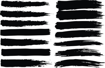 Adobe Illustrator Artwork Abstract black textured strokes set isolated on a white backgro Vector hand drawn artistic design element, box, frame or backgro

, 