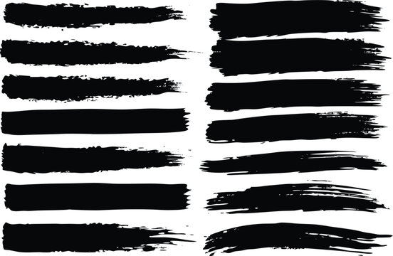 Adobe Illustrator Artwork Abstract black textured strokes set isolated on a white backgro Vector hand drawn artistic design element, box, frame or backgro

, 