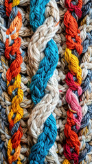 Colorful knitted yarn spiral pattern texture