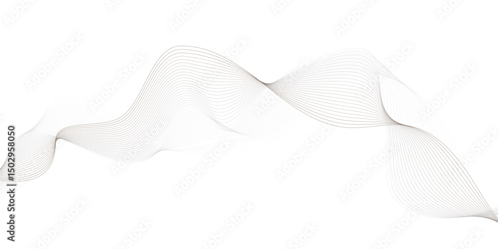 Poster abstract white background with flowing curved wavey lines creating a wave pattern design element eff