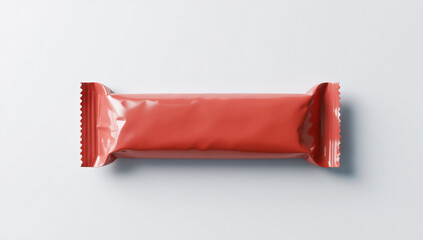 Blank red candy bar wrapper mockup on white background