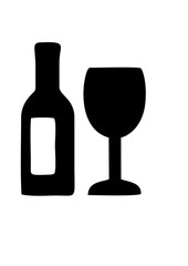 wine glass and bottle