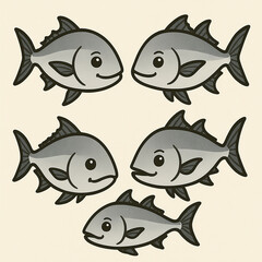 Naklejka premium cartoon fish