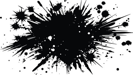 grunge brush strokes and paint splashes